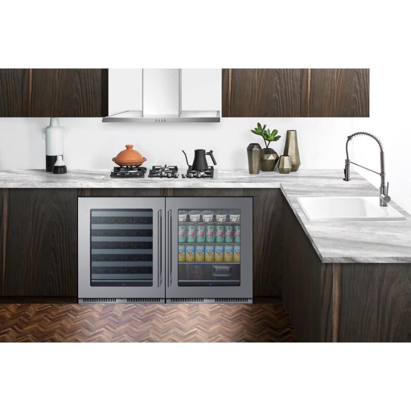 Summit 24 in. Built-In/Freestanding 3.5 cu. ft. Compact Beverage Center with Adjustable Shelves & Digital Control - Stainless Steel, , hires