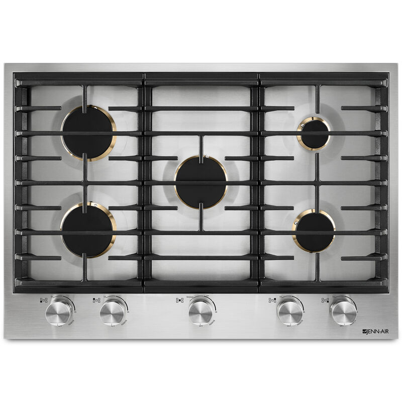 JennAir Euro-Style 30 in. 5-Burner Natural Gas Cooktop with Simmer Burner & Power Burner - Stainless Steel, , hires