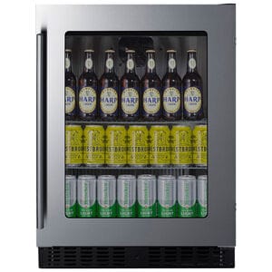 Summit 24 in. Built-In/Freestanding 3.2 cu. ft. Compact Beverage Center with Adjustable Shelves & Digital Control - Stainless Steel, , hires