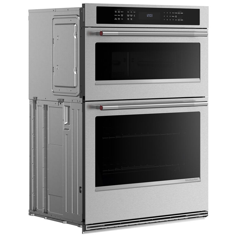 KitchenAid 30 in. 6.4 cu. ft. Electric Microwave/Wall Oven Combo with True European Convection & Sensor Cooking - Stainless Steel with PrintShield Finish, , hires