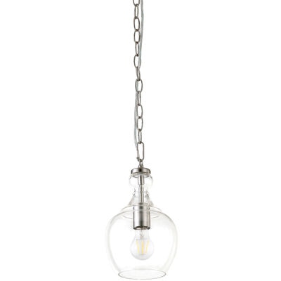 Hudson & Canal Verona 7 in. Pendant with Clear Glass Shade - Brushed Nickel | PD1077