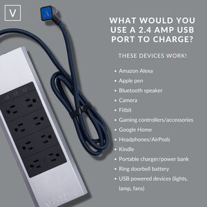 Austere V Series 8-Outlet 3,000 Joules Surge Protector with Fast Charging USB, , hires