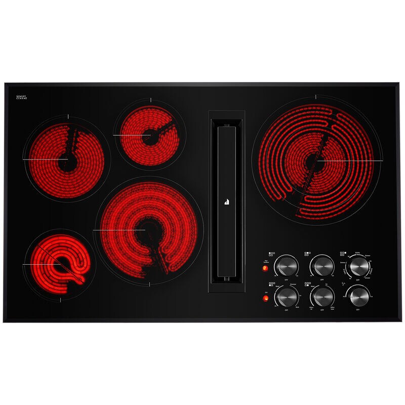 JennAir 36 in. 5-Burner Electric Cooktop with Downdraft, Simmer Burner & Power Burner - Black, , hires