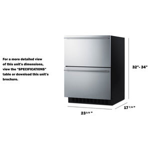 Summit 24 in. 3.1 cu. ft. Refrigerator Drawer - Stainless Steel, , hires