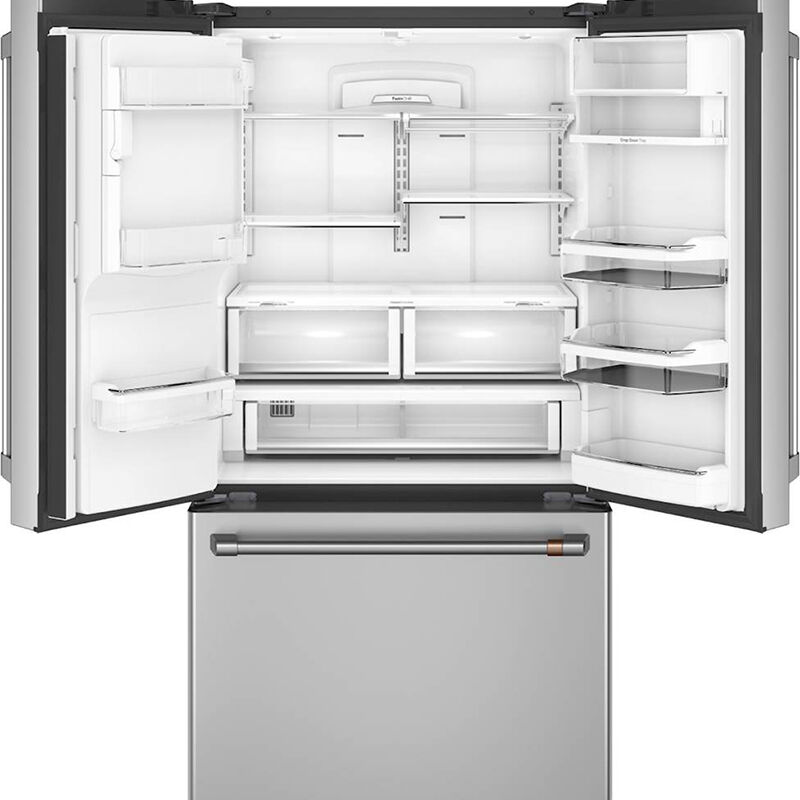 SMETA French Door Refrigerator Kitchen Fridge with Ice Maker 36'',  Frost-free Counter Depth Fridges Stainless Steel Full Size Bottom Freezer  22.5