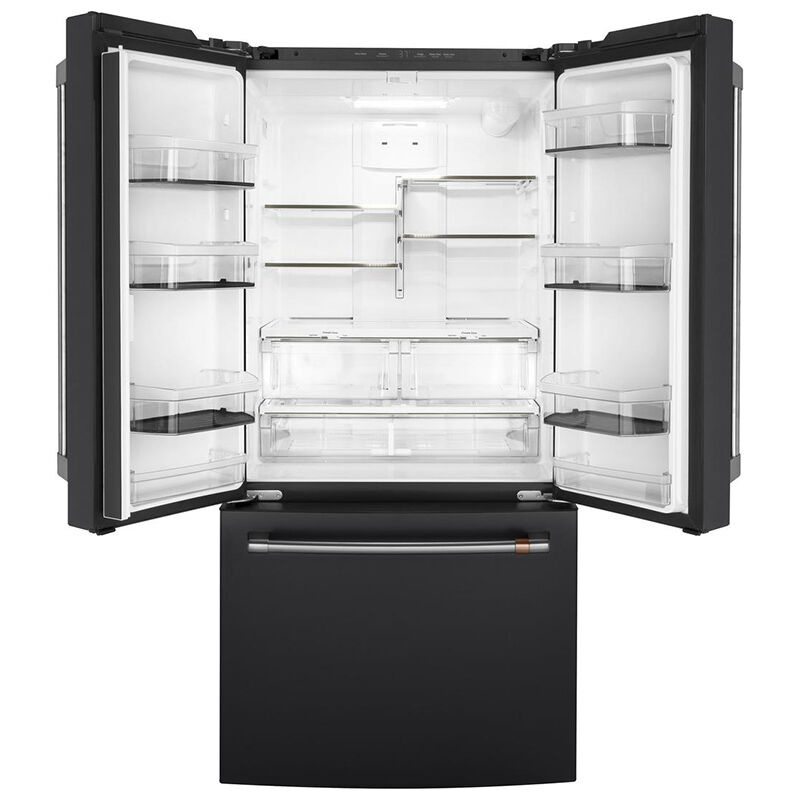 Cafe 33 in. 18.6 cu. ft. Counter Depth French Door Refrigerator with Internal Water Dispenser - Matte Black, Matte Black, hires