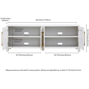 Preston & Cole Daphne 68" Wide TV Stand for TVs up to 75" - White, , hires
