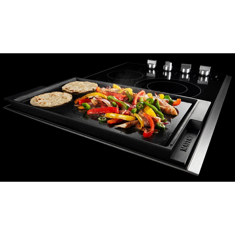 Maytag 30 in. 4-Burner Electric Cooktop with Power Burner, Reversible Grill & Griddle - Stainless Steel, , hires