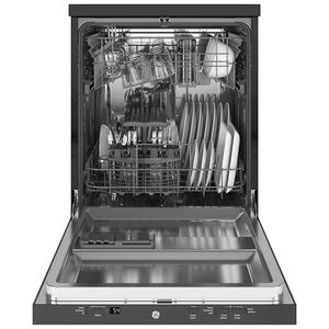 GE 24 in. Top Control Portable Dishwasher with 54 dBa Sound Level & Pocket - Stainless Steel, Stainless Steel, hires