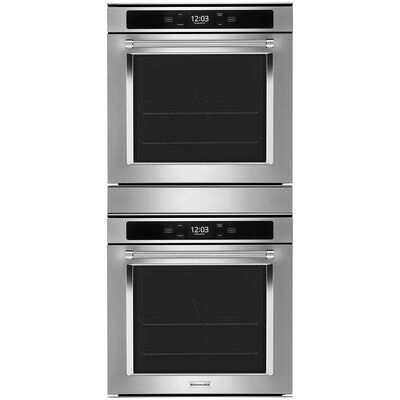 KitchenAid 24 in. 5.2 cu. ft. Electric Smart Double Wall Oven with True European Convection - Stainless Steel | KODC504PPS