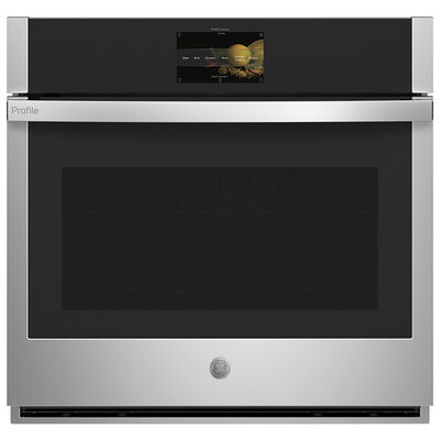 GE Profile 30" 5.0 Cu. Ft. Electric Smart Wall Oven with True European Convection & Self Clean - Stainless Steel | PTS7000SNSS