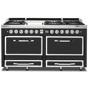 Viking Tuscany 66 in. 7.6 cu. ft. Convection Double Oven Freestanding Dual Fuel Range with 6 Sealed Burners & Griddle - Cast Black, , hires