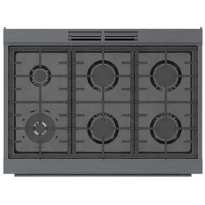 Bosch 800 Series 36 in. 3.7 cu. ft. True European Convection Dual Fuel Range with 6 Sealed Burners - Black Stainless Steel, , hires