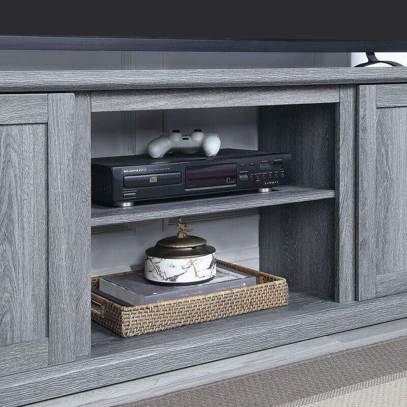 Manhattan Comfort Franklin 60" TV Stand with 2 Doors & Open Shelves - Gray, , hires