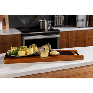 GE Profile 30 in. 5.3 cu. ft. Smart Air Fry True European Convection Slide-In Electric Range with 5 Induction Burners - Stainless Steel, , hires