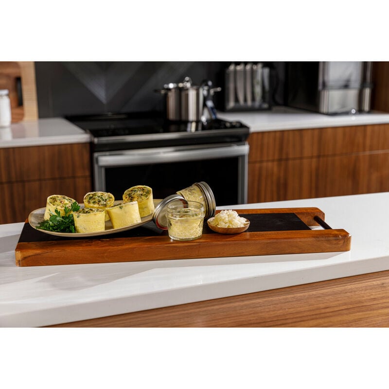 GE Profile 30 in. 5.3 cu. ft. Smart Air Fry True European Convection Slide-In Electric Range with 5 Induction Burners - Stainless Steel, , hires