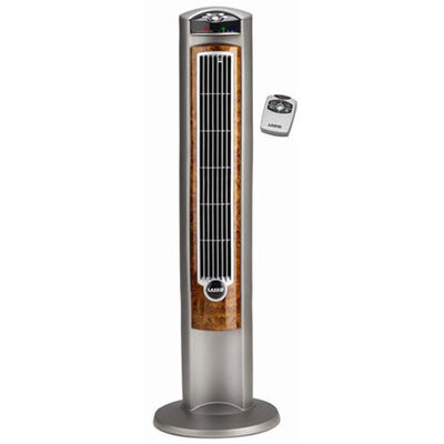 Lasko 43 in. Oscillating Tower Fan with 3 Speed Settings, Ionizer & Remote Control - Wood Grain | 2554