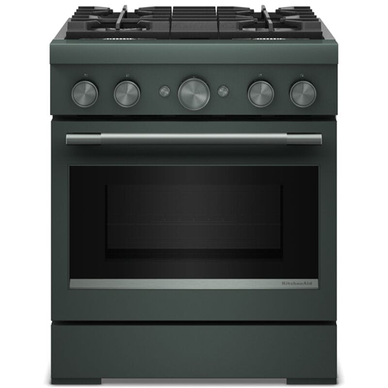KitchenAid Commercial-Style 30 in. 4.1 cu. ft. Air-Fry True European Convection Dual Fuel Range with 4 Sealed Burners - Juniper, , hires
