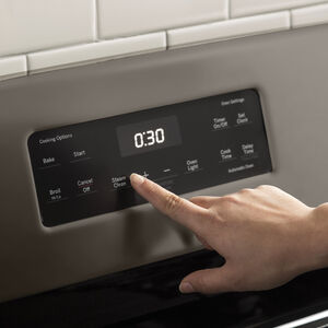 GE 30 in. 5 cu. ft. Gas Range with 5 Sealed Burners & Griddle - Slate, Slate, hires