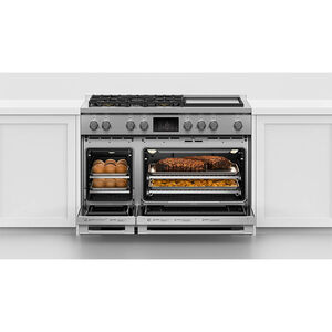 Fisher Paykel Pro Series 9 48 in. 6.9 cu. ft. Smart Air Fry Convection Double Oven Freestanding Dual Fuel Range with 5 Sealed Burners & Griddle - Stainless Steel, , hires