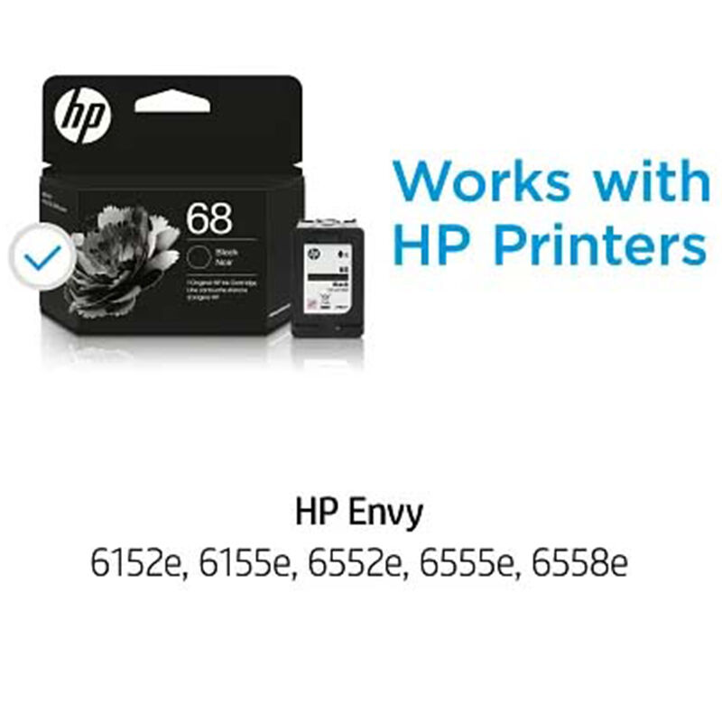 HP 68 Original Ink Cartridge for HP Envy Printers (Black), , hires