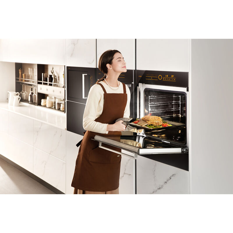 Fotile 24 in. 2.4 cu. ft. Electric Wall Oven with Standard Convection &  Manual Clean - Black Tempered Glass