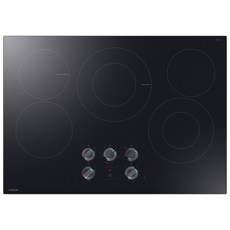 Samsung 30 in. 5-Burner Smart Electric Cooktop with Simmer Burner & Power Burner - Black, , hires