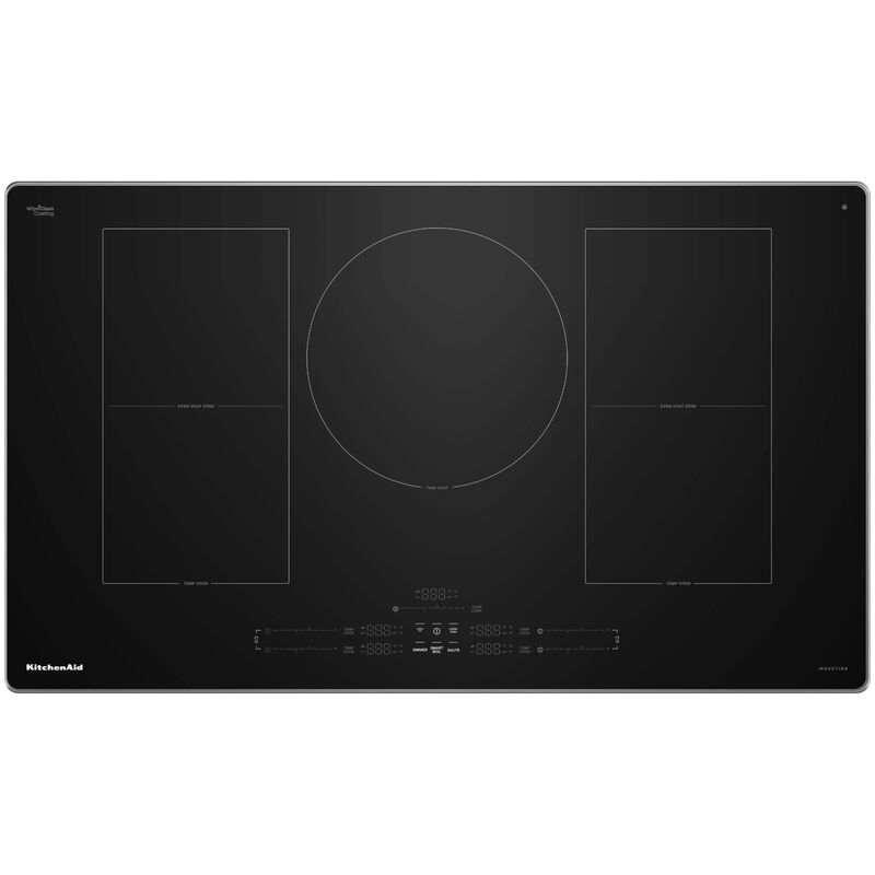 KitchenAid 36 in. 5-Burner Smart Induction Cooktop with Simmer Burner & Power Burner - Stainless Steel, , hires