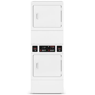 Speed Queen 27 in. 7.0 cu. ft. Commercial Stacked Gas Dryer - White | SSGNCAGS116T