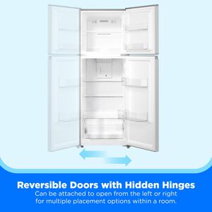 Midea 22 in. 10.1 cu. ft. Counter Depth Garage-Ready Top Freezer Refrigerator - Stainless Steel, , hires