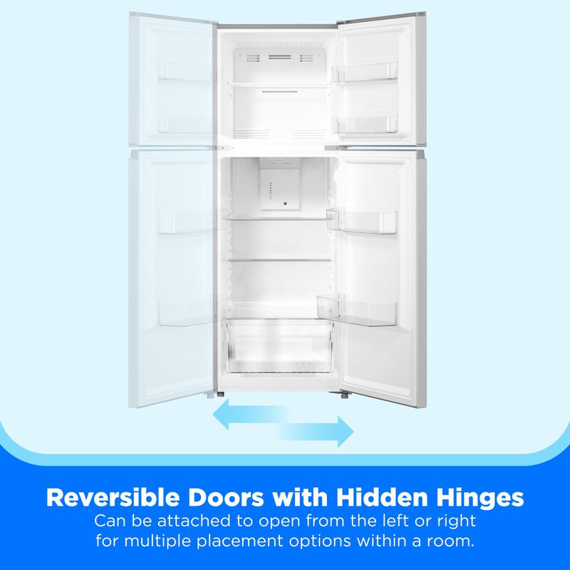 Midea 22 in. 10.1 cu. ft. Counter Depth Garage-Ready Top Freezer Refrigerator - Stainless Steel, , hires