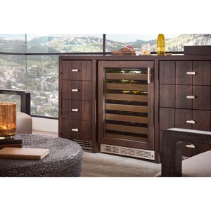 Monogram 24 in. Undercounter Wine Cooler with Wood Racks, Single Temperature Zone & 57 Bottle Capacity - Custom Panel Ready, , hires