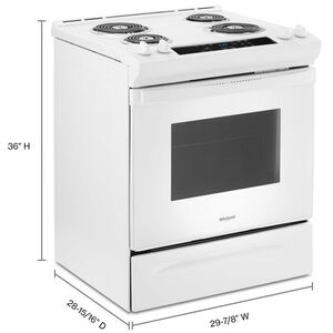 Whirlpool 30 in. 4.8 cu. ft. Electric Range with Coil Burners - White, White, hires