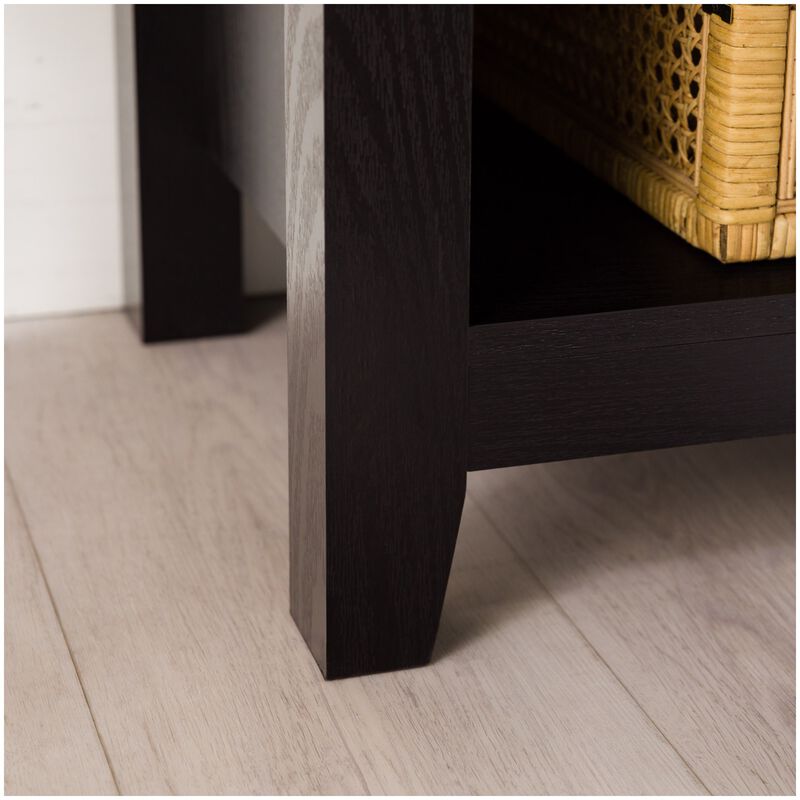 Walker Edison Essential 70 in. Rustic Wood TV Stand - Black, , hires