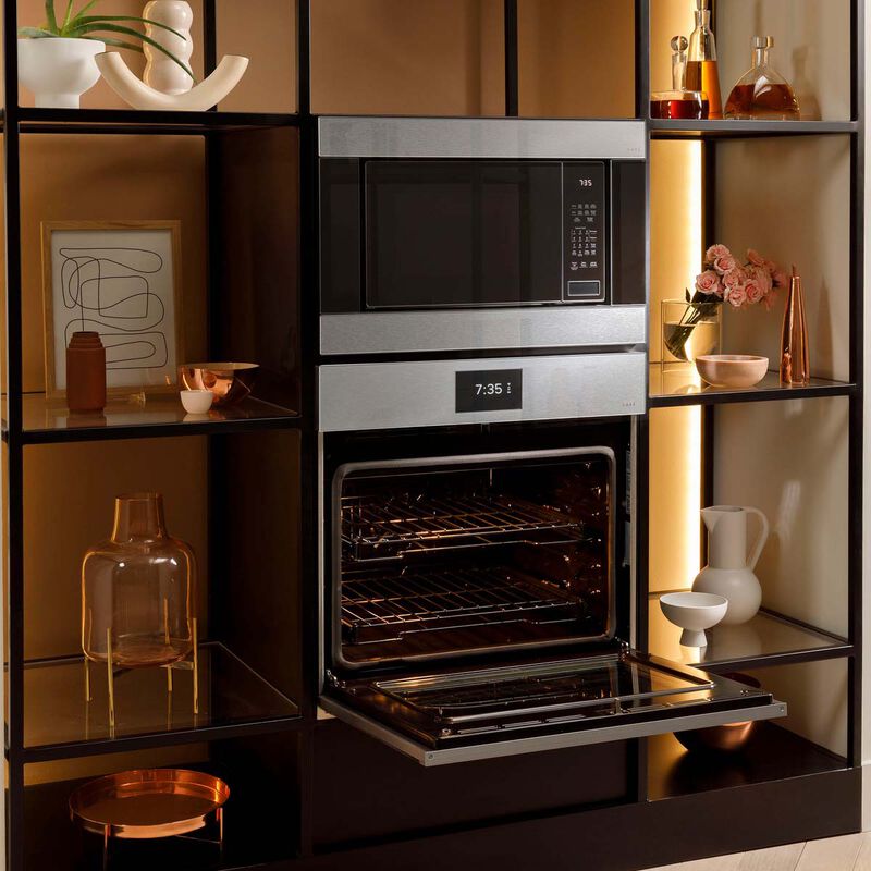 Cafe Minimal Series 30 in. 5 cu. ft. Smart Electric Single Wall Oven with True European Convection - Platinum Glass, Platinum Glass, hires