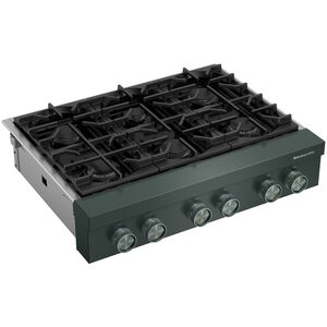 KitchenAid Commercial-Style 36 in. 6-Burner Natural Gas Rangetop with Simmer Burner & Power Burner - Juniper, , hires