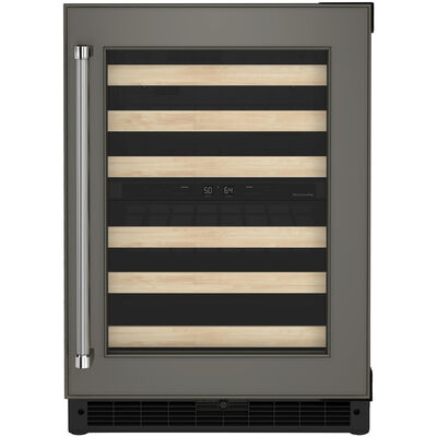 KitchenAid 24 in. Undercounter Wine Cooler with Wood Racks, Dual Temperature Zones & 46 Bottle Capacity - Custom Panel Ready | KUWR214KPA