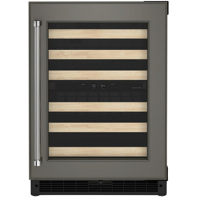 KitchenAid 24 in. Undercounter Wine Cooler with Wood Front Racks, Dual Zones & 46 Bottle Capacity Right Hinged - Custom Panel Ready | KUWR214KPA