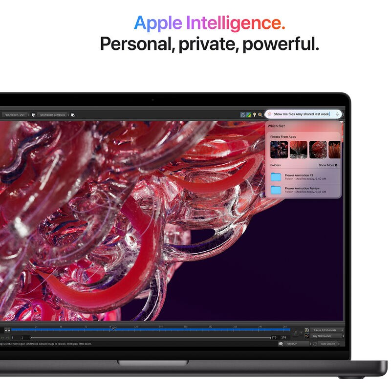 Apple MacBook Pro (2024) 14.2 in. Notebook with Apple Intelligence, Apple M4 10-Core CPU, 10-Core GPU, 16 GB RAM, 1 TB SSD, up to 24 Hrs. of Battery Life & Mac OS - Space Black, , hires