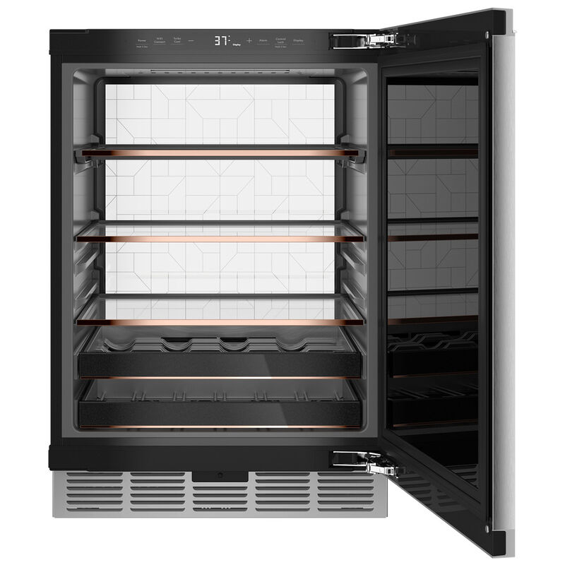 Cafe 24 in. 5.1 cu. ft. Built-In/Freestanding Beverage Center with Pull-Out Shelves & Digital Control - Platinum Glass, , hires