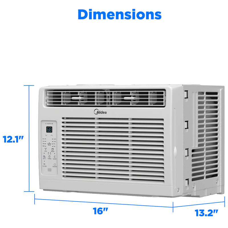 Midea 6,000 BTU 115V Window Air Conditioner with 3 Fan Speeds, Sleep Mode & Remote Control - White, , hires