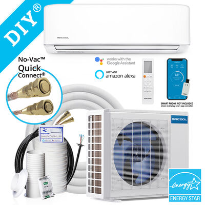 MRCOOL 4th Gen DIY 12,000 BTU 115V Single-Zone Smart Energy-Star Ductless Mini-Split Air Conditioner with Heat & 25 ft. Install Kit for up to 500 Sq. Ft. | DIY12HP115C