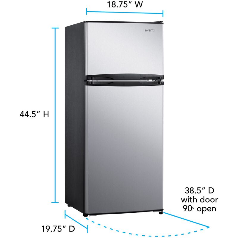 Avanti 19 in. 4.5 cu. ft. Mini Fridge with Top Freezer - Stainless Steel, , hires