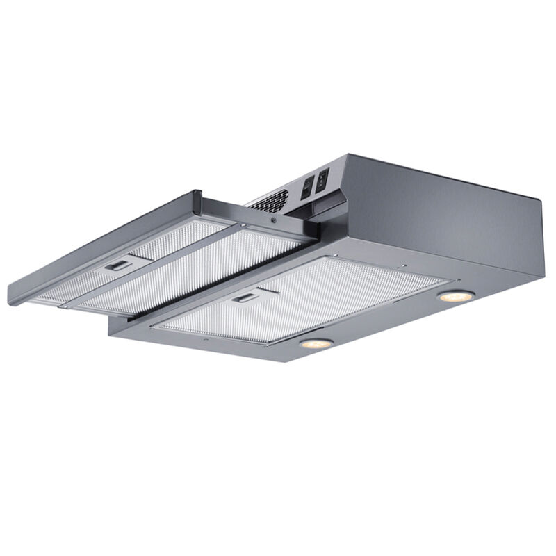 Summit 24 in. Ductless Slide-Out Style Range Hood with 2 Fan Speeds & 2 LED Lights - Stainless Steel, Stainless Steel, hires