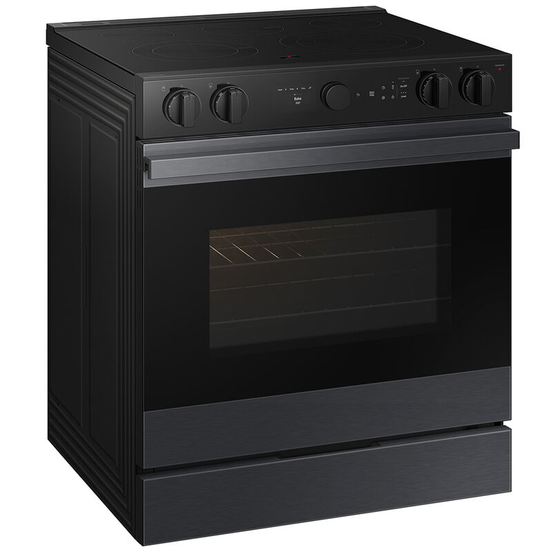 Samsung Bespoke 30 in. 6.3 cu. ft. Smart Air Fry True European Convection Slide-In Electric Range with Smoothtop Burners - Matte Black Steel, , hires