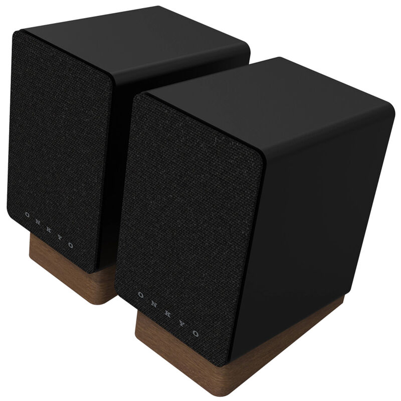 Onkyo 2-Way Compact Powered Bookshelf Speakers (Pair) - Black, Black, hires