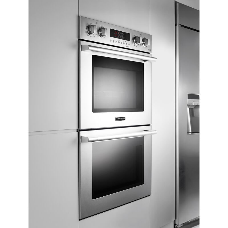 Signature Kitchen Suite 30 in. 9.4 cu. ft. Smart Front Control Electric Double Wall Oven with True European Convection - Stainless Steel, , hires