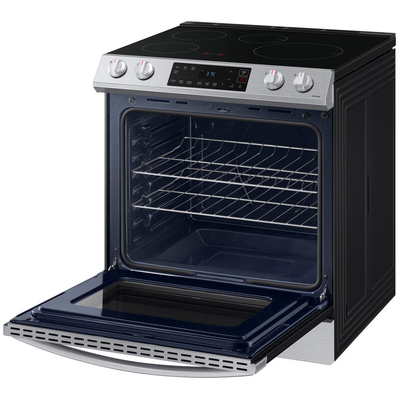 Samsung 30 in. 6.3 cu. ft. Smart Slide-In Electric Range with 4 Induction Burners - Fingerprint Resistant Stainless, Fingerprint Resistant Stainless, hires