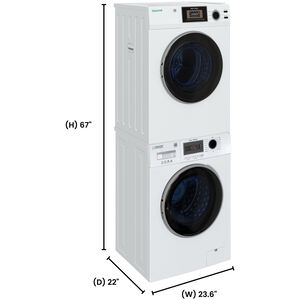 Equator Compact 24 in. 1.57 cu. ft. Electric Front Load Laundry Center with Sensor Dry, Pet & Sanitize Cycle - White, , hires