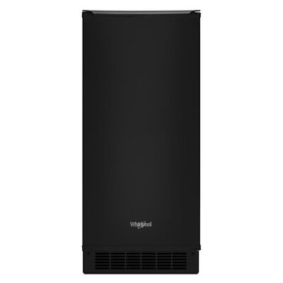 Whirlpool 15 in. Ice Maker with 25 Lbs. Ice Storage Capacity, Self- Cleaning Cycle, Clear Ice Technology & Digital Control - Black | WUI75X15HB